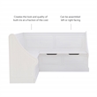 Pemberly Row Corner Breakfast Nook with Hidden Storage in White