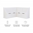 Pemberly Row Corner Breakfast Nook with Hidden Storage in White