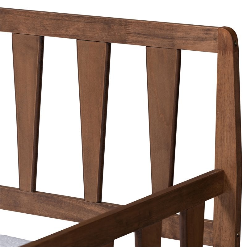 Pemberly Row Midori Walnut Finished Twin Daybed with Roll-Out Trundle