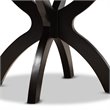 Pemberly Row Round Wood Dining Table with Sculptural Base in Dark Brown
