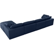 Pemberly Row 5 Piece Navy Linen Modular Sectional with Wood Frame