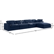 Pemberly Row 5 Piece Navy Linen Modular Sectional with Wood Frame