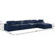 Pemberly Row 5 Piece Navy Linen Modular Sectional with Wood Frame