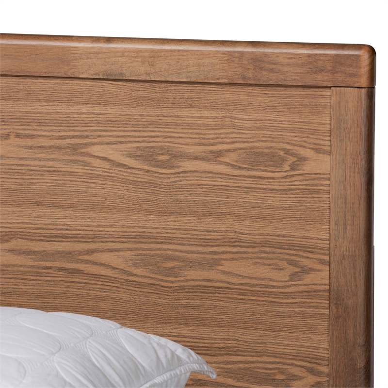 Pemberly Row King Size Bed with 4 Drawers and Built-In Shelves in Brown