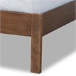 Pemberly Row Queen Size Panel Bed with Walnut Finish Slatted Headboard