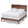 Pemberly Row Queen Size Panel Bed with Walnut Finish Slatted Headboard