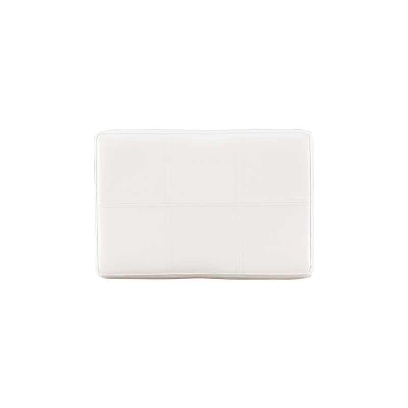 Pemberly Row Backless Counter Stool in White Faux Leather with Wood Frame