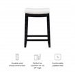 Pemberly Row Backless Counter Stool in White Faux Leather with Wood Frame