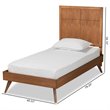 Pemberly Row Walnut Brown Twin Platform Bed with Adjustable Headboard