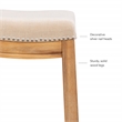 Pemberly Row Rustic Bar Stool Acacia Wood Frame in Natural Finish