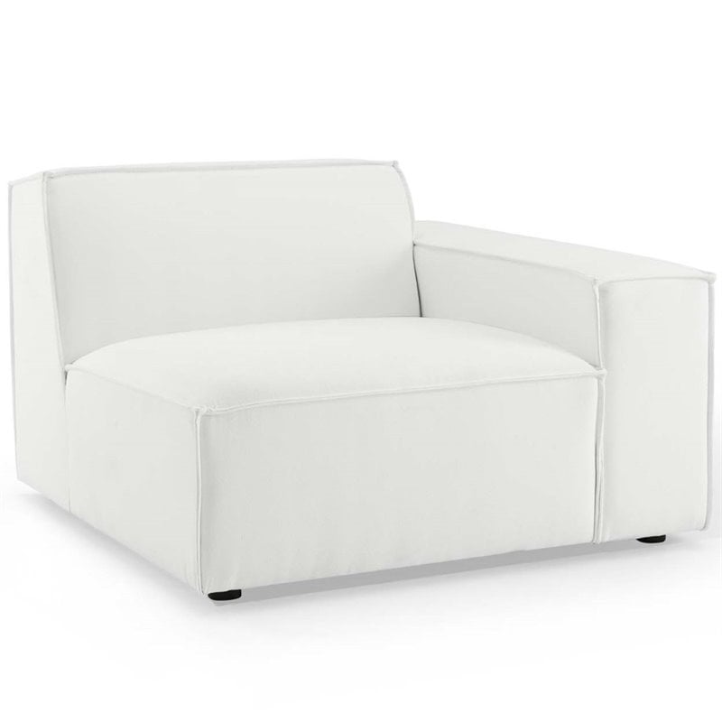 Pemberly Row 6-Piece Fabric Sectional Sofa in White with French Piping