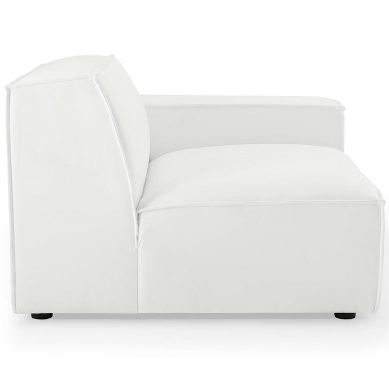 Pemberly Row 6-Piece Fabric Sectional Sofa in White with French Piping