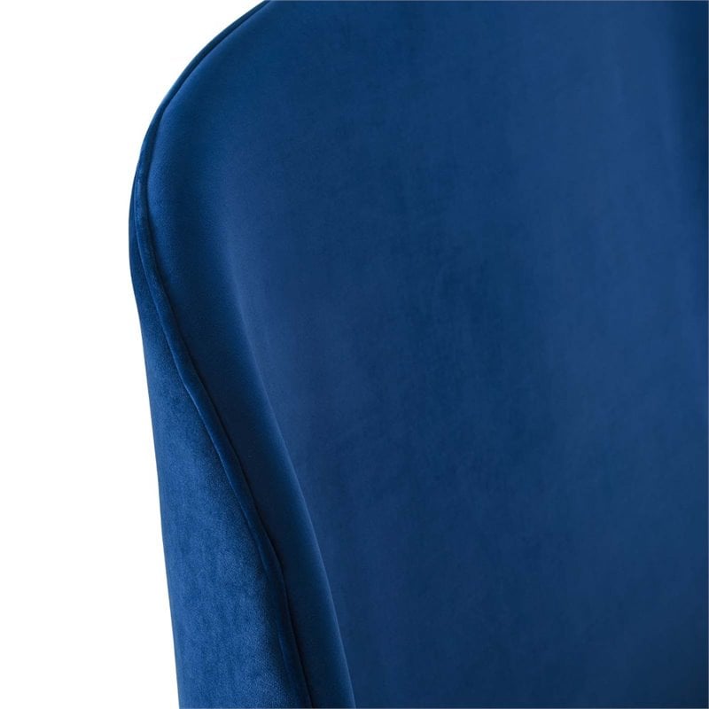 Pemberly Row Queen Platform Bed in Navy Performance Velvet Upholstery