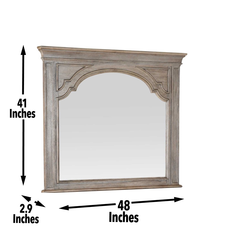 Pemberly Row 8-Drawer Driftwood Finish Dresser with Mirror