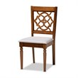 Pemberly Row Walnut Wood & Grey Fabric 7-Piece Rectangular Dining Set