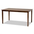 Pemberly Row Walnut Wood & Grey Fabric 7-Piece Rectangular Dining Set