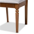 Pemberly Row Walnut Wood & Grey Fabric 7-Piece Rectangular Dining Set