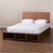 Pemberly Row Full Size Wood Platform Storage Bed with 4 Drawers in Brown