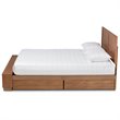 Pemberly Row Full Size Wood Platform Storage Bed with 4 Drawers in Brown