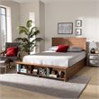Pemberly Row Full Size Wood Platform Storage Bed with 4 Drawers in Brown