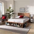 Pemberly Row Full Size Wood Platform Storage Bed with 4 Drawers in Brown