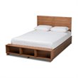 Pemberly Row Full Size Wood Platform Storage Bed with 4 Drawers in Brown