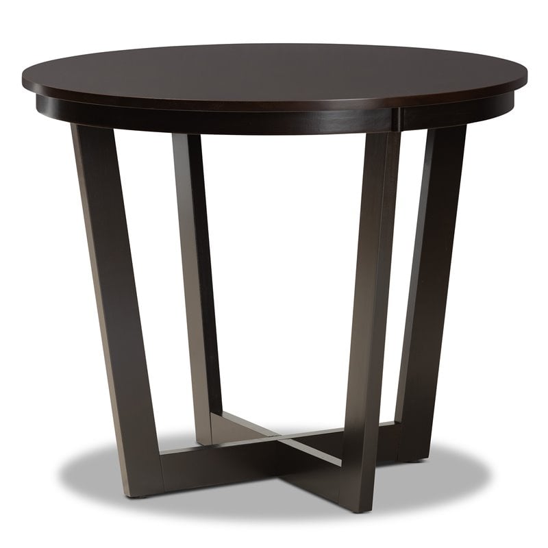 Pemberly Row Dark Brown Wood 5-Piece Dining Set with Geometric Design