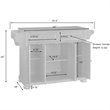 Pemberly Row Black Wood Kitchen Island with Granite Top and Storage