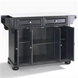Pemberly Row Black Wood Kitchen Island with Granite Top and Storage