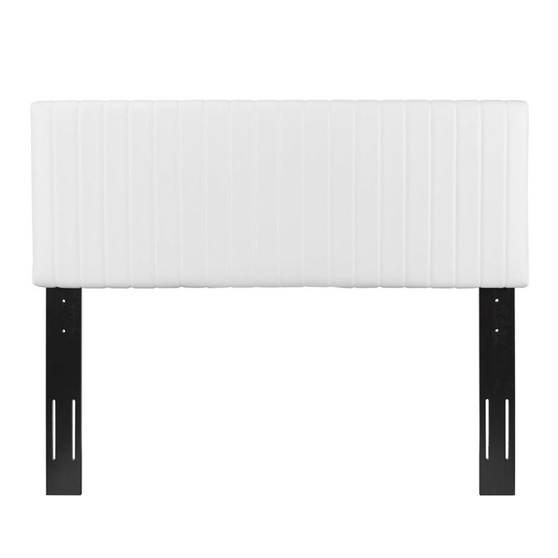 Pemberly Row Faux Leather King/California King Headboard in White