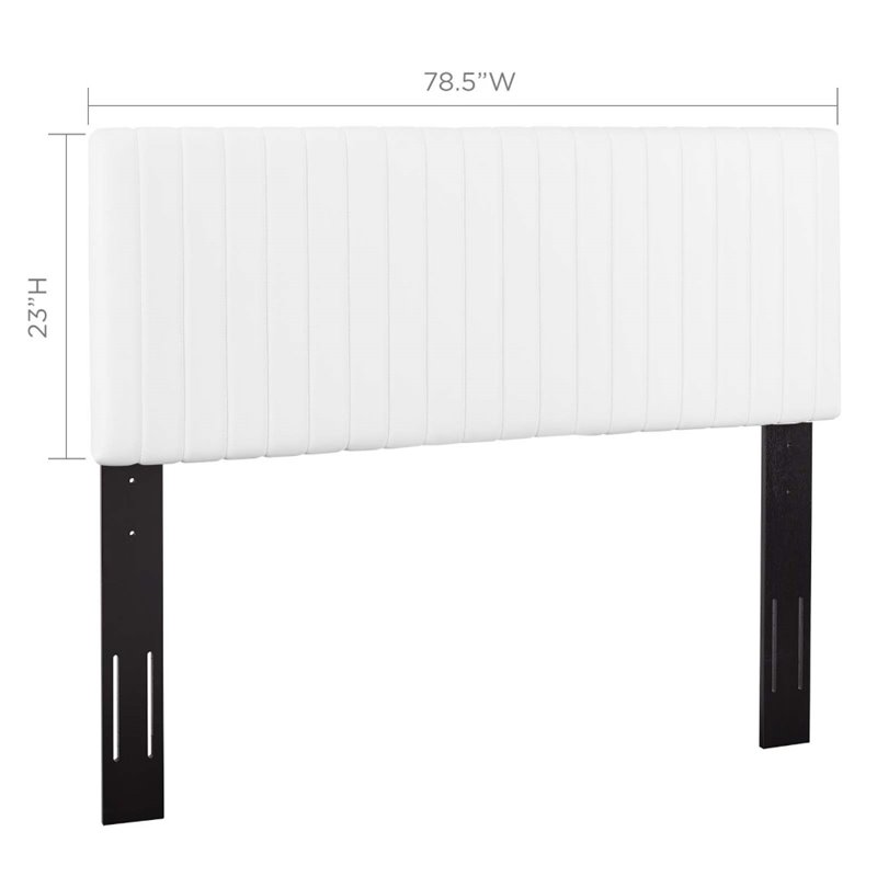 Pemberly Row Faux Leather King/California King Headboard in White