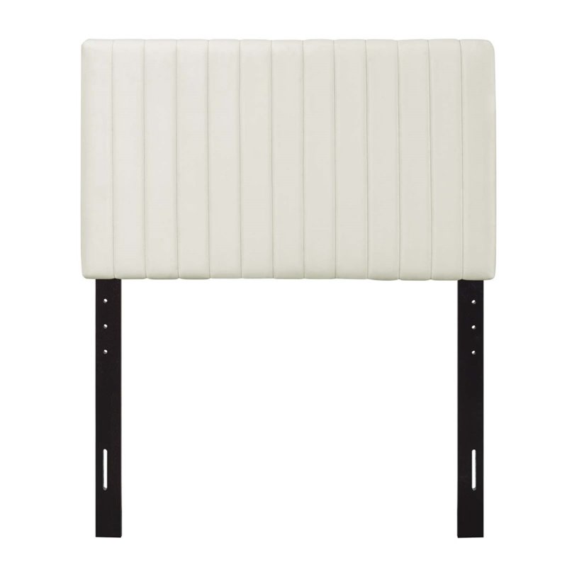 Pemberly Row Twin Headboard with Performance Velvet in Ivory