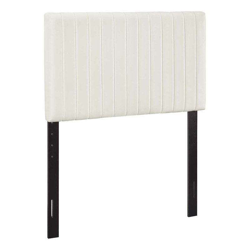 Pemberly Row Twin Headboard with Performance Velvet in Ivory