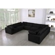 Pemberly Row Black Linen Modular Sectional with Cloud-Like Down Cushions