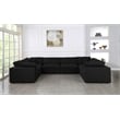 Pemberly Row Black Linen Modular Sectional with Cloud-Like Down Cushions