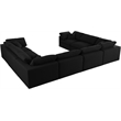 Pemberly Row Black Linen Modular Sectional with Cloud-Like Down Cushions
