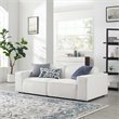 Pemberly Row 2-Piece White Fabric Upholstered Sectional Sofa