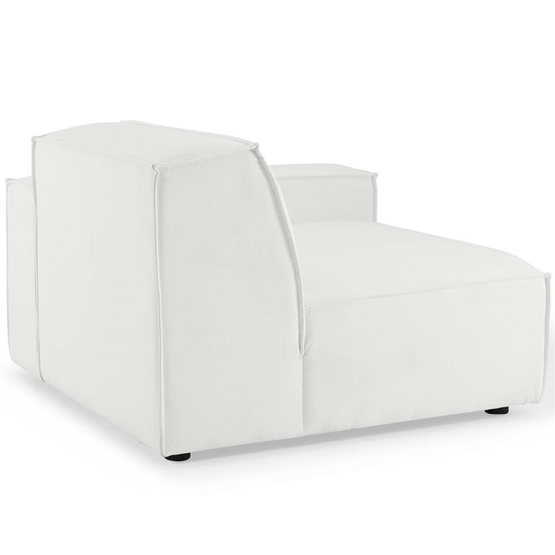 Pemberly Row 2-Piece White Fabric Upholstered Sectional Sofa