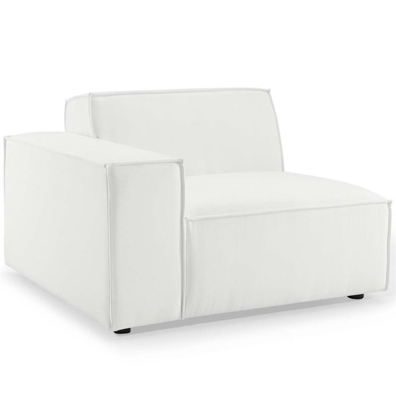 Pemberly Row 2-Piece White Fabric Upholstered Sectional Sofa