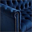 Pemberly Row Velvet Chesterfield Accent Armchair in Midnight Blue
