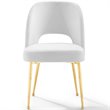 Pemberly Row Velvet and Stainless Steel Side Chair in White