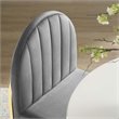Pemberly Row Channel Tufted Velvet Dining Chair in Gold and Gray