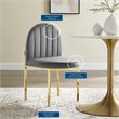 Pemberly Row Channel Tufted Velvet Dining Chair in Gold and Gray