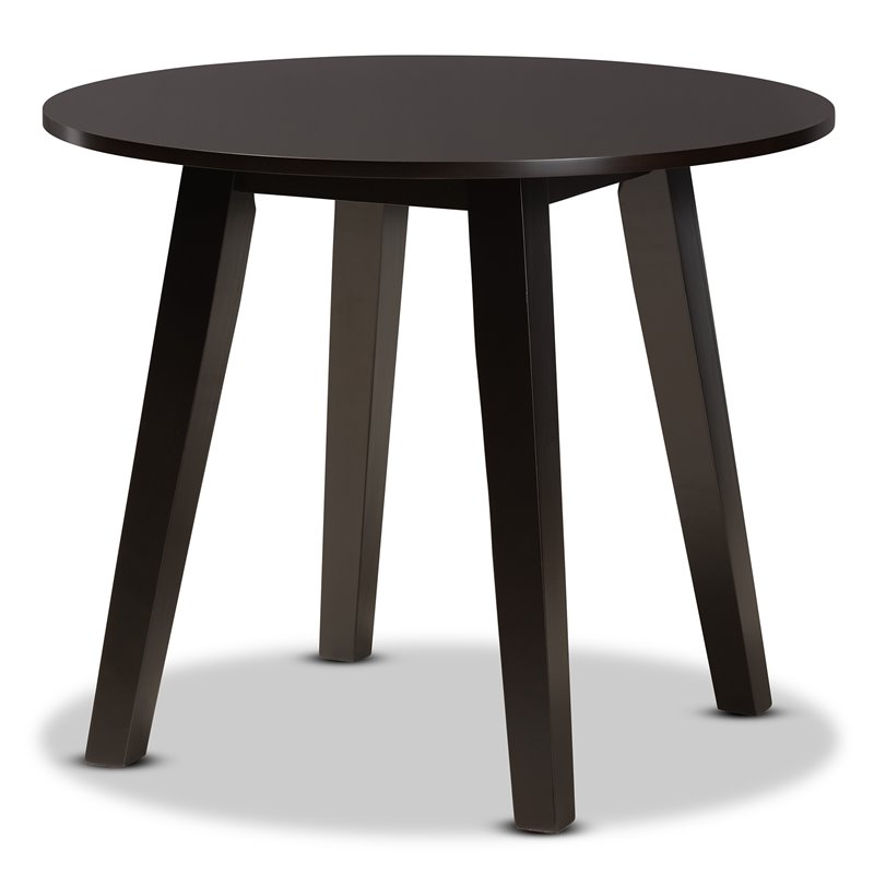 Pemberly Row Wood 5-Piece Dining Set in Gray Fabric and Dark Brown Finish