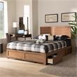 Pemberly Row Full Size 3-Drawer Wood Bed in Ash Walnut Brown Finish