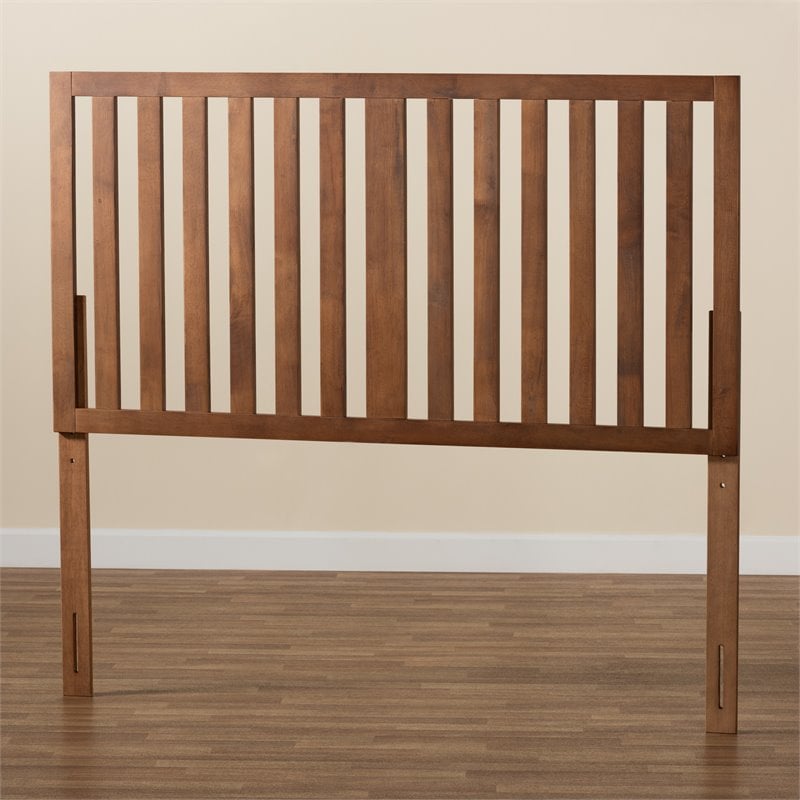 Pemberly Row Modern Queen Size Headboard in Ash Walnut Finish