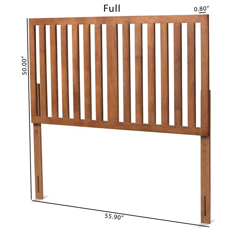 Pemberly Row Modern Queen Size Headboard in Ash Walnut Finish