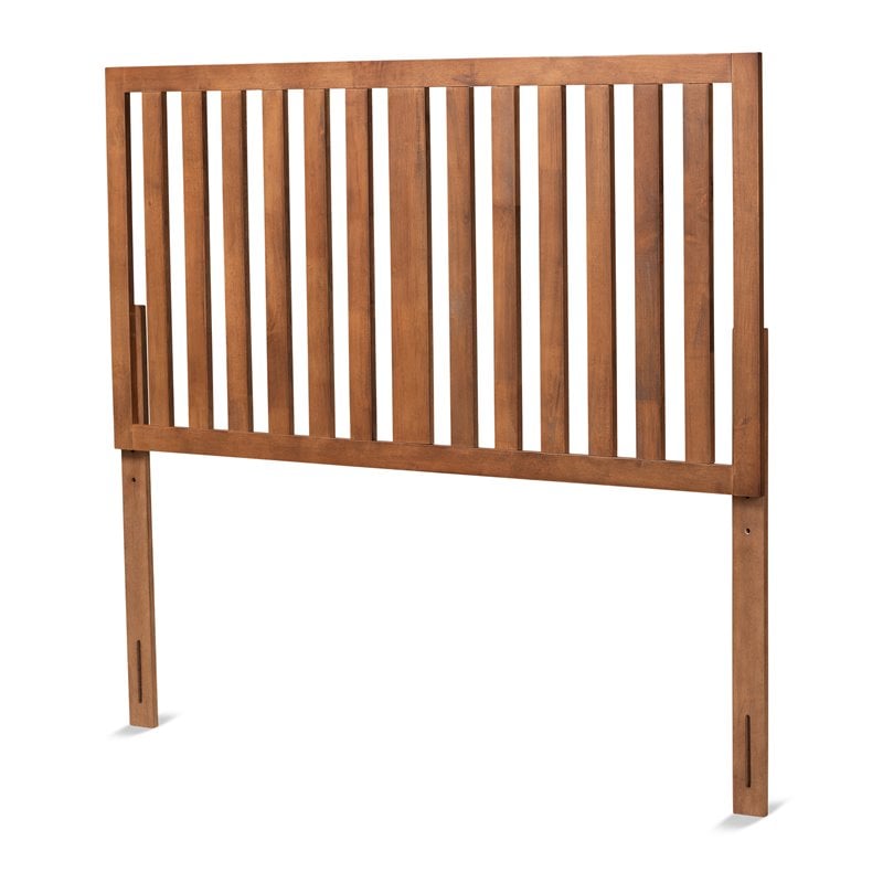 Pemberly Row Modern Queen Size Headboard in Ash Walnut Finish