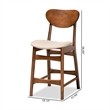 Pemberly Row 2-Piece Counter Stool Set in Sand Walnut Brown Finished Wood