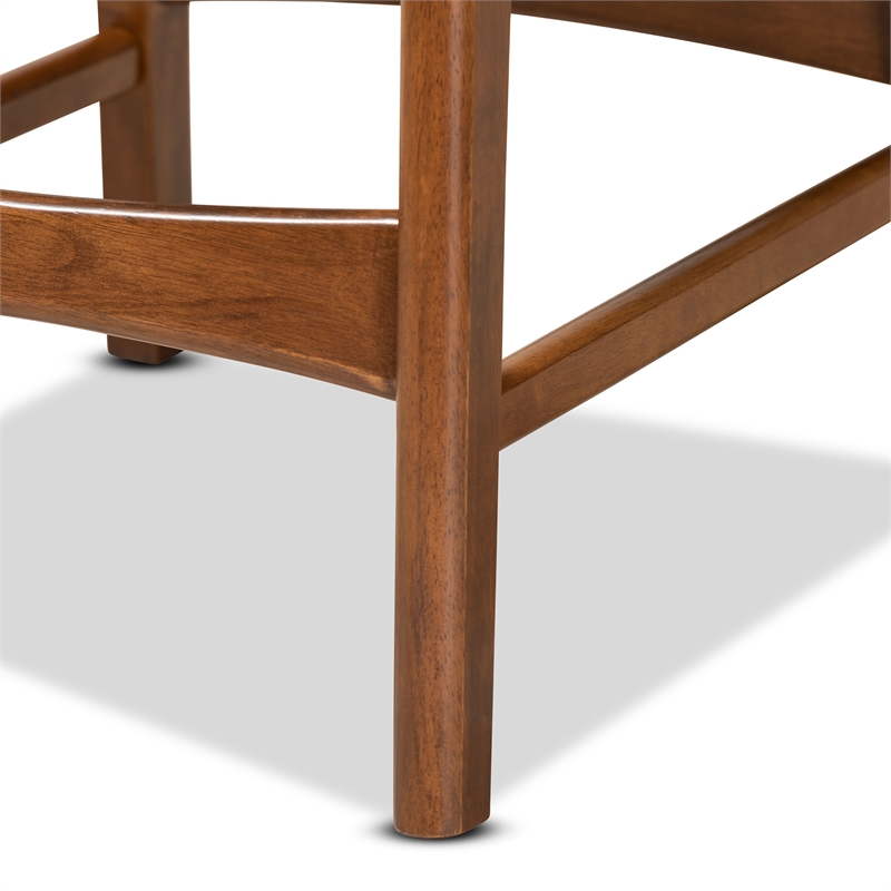 Pemberly Row 2-Piece Counter Stool Set in Sand Walnut Brown Finished Wood